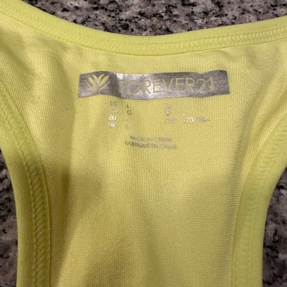 SET OF 2 - Forever 21 Racerback Sports Bras Neon Pink and Yellow Size Large - Picture 13 of 14
